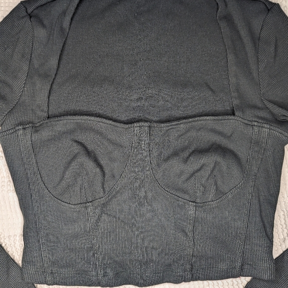 Dynamite║Long Sleeve Ribbed Corset Top║Size M - Picture 3 of 6